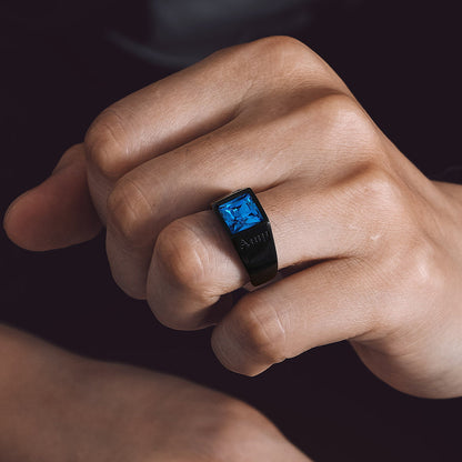 Custom Signet Ring With Blue Topaz for