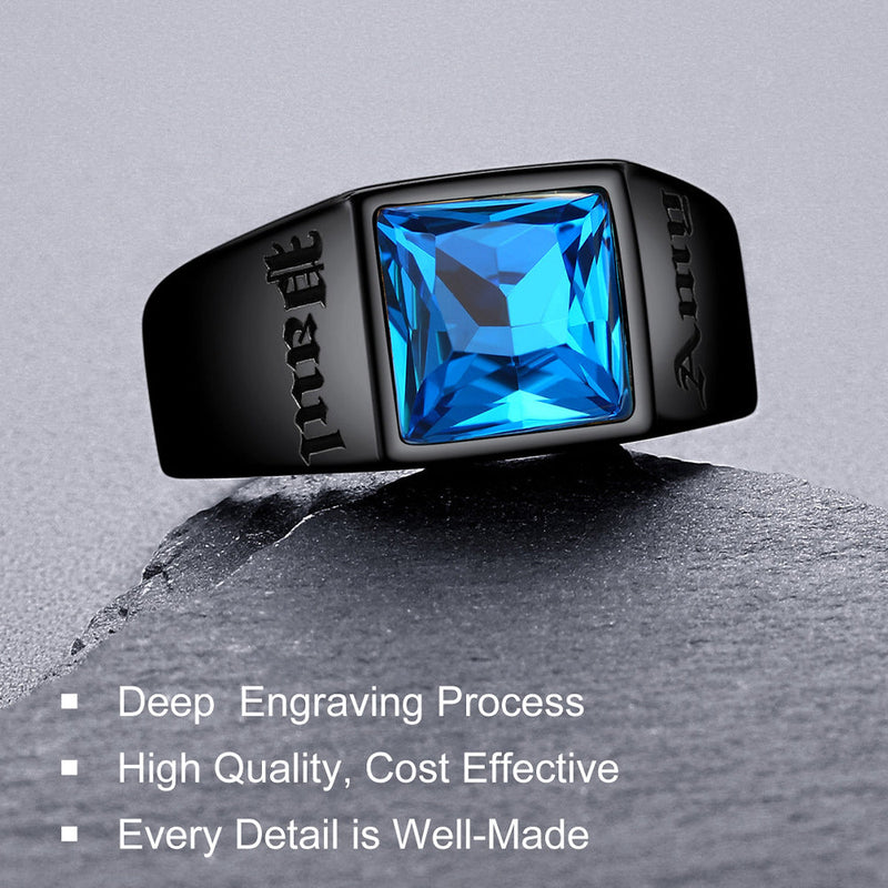 Custom Signet Ring With Blue Topaz for