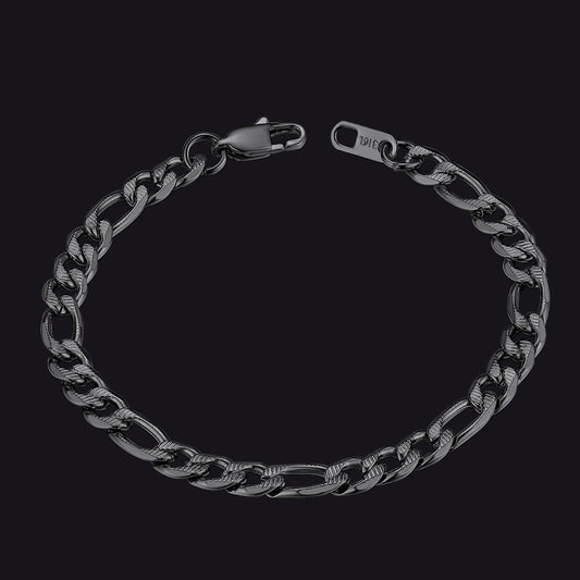Thick Figaro Link Bracelet for 6/7/9mm Width