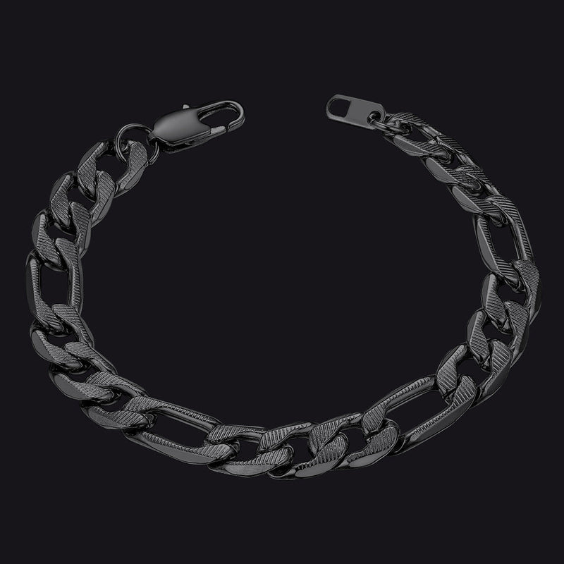 Thick Figaro Link Bracelet for 6/7/9mm Width