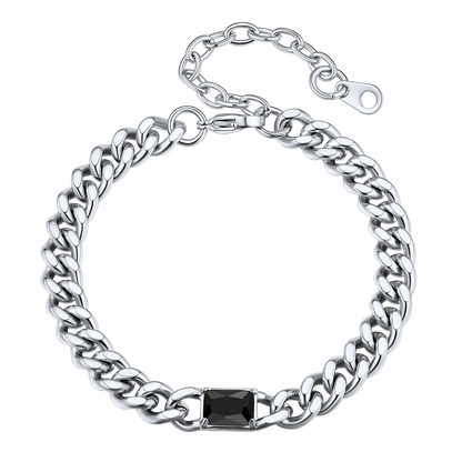 Flash Cubic Zirconia Thick Chain Bracelet for
