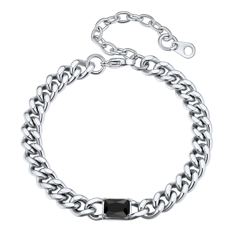 Flash Cubic Zirconia Thick Chain Bracelet for