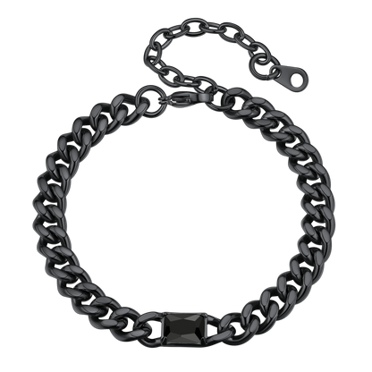Flash Cubic Zirconia Thick Chain Bracelet for