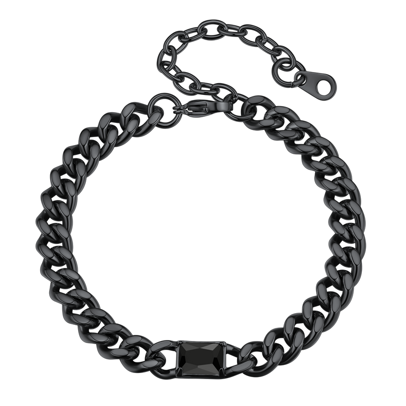 Flash Cubic Zirconia Thick Chain Bracelet for