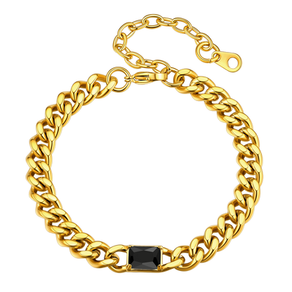 Flash Cubic Zirconia Thick Chain Bracelet for