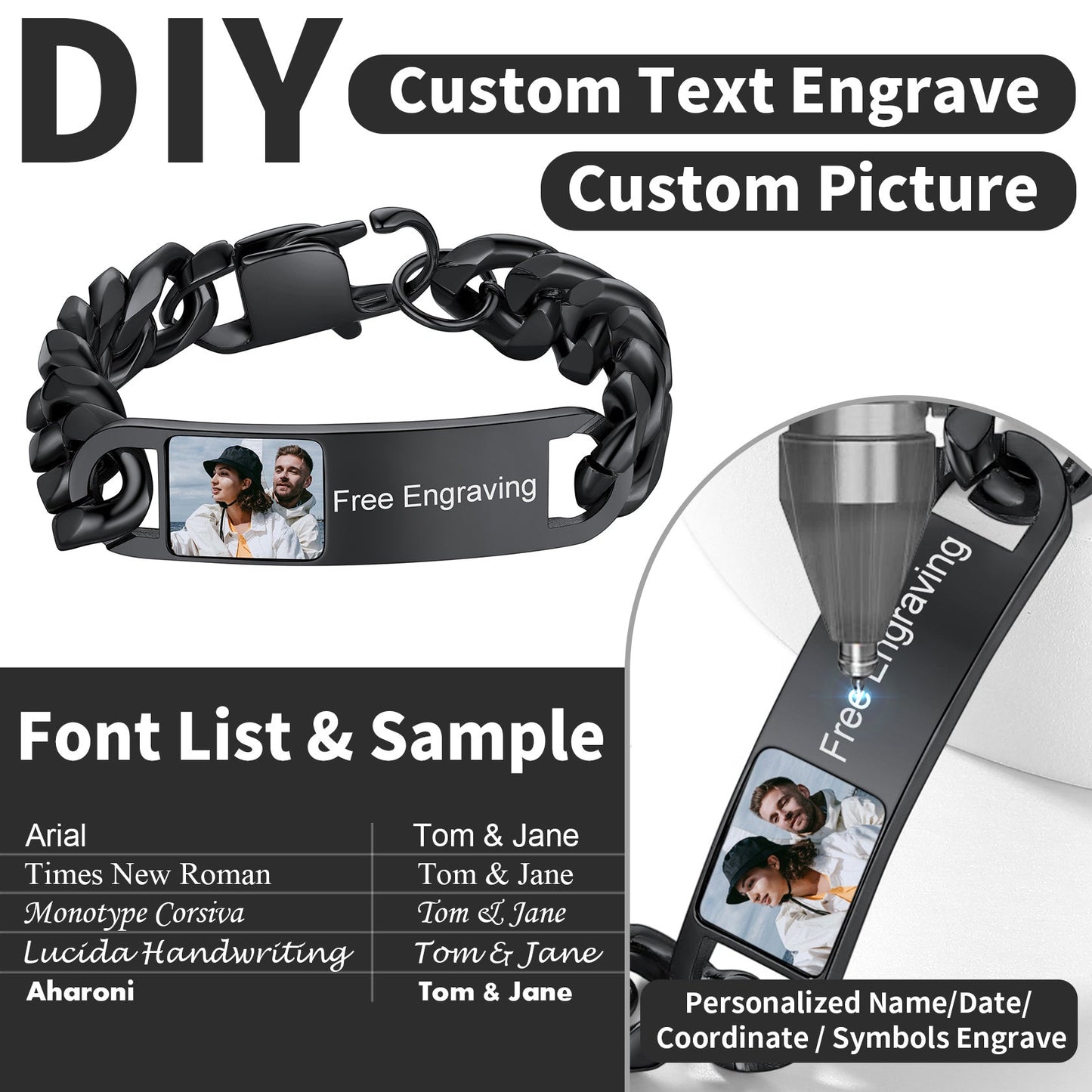 Customized Photo Cuban Chain Link Bracelet for