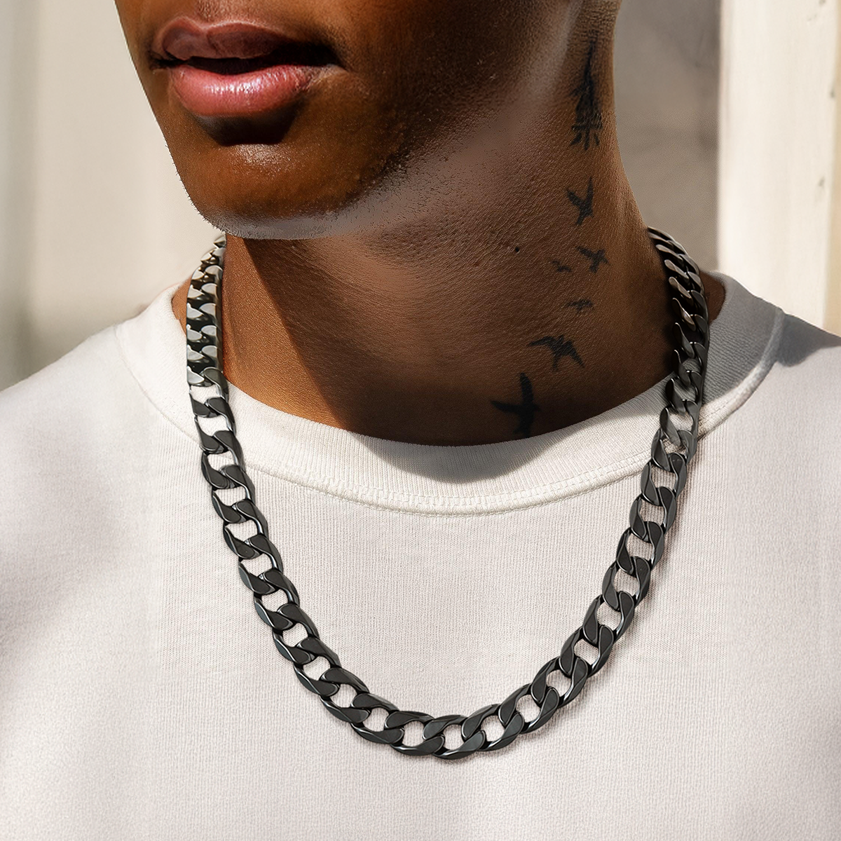 Cuban Link Curb Chain Stainless Steel Necklace for