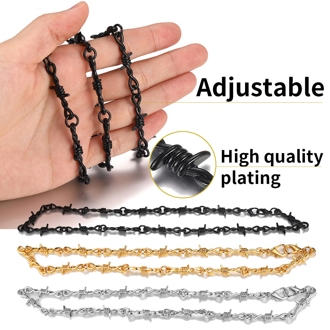 6mm Thorn Barbed Wire Chain Necklace