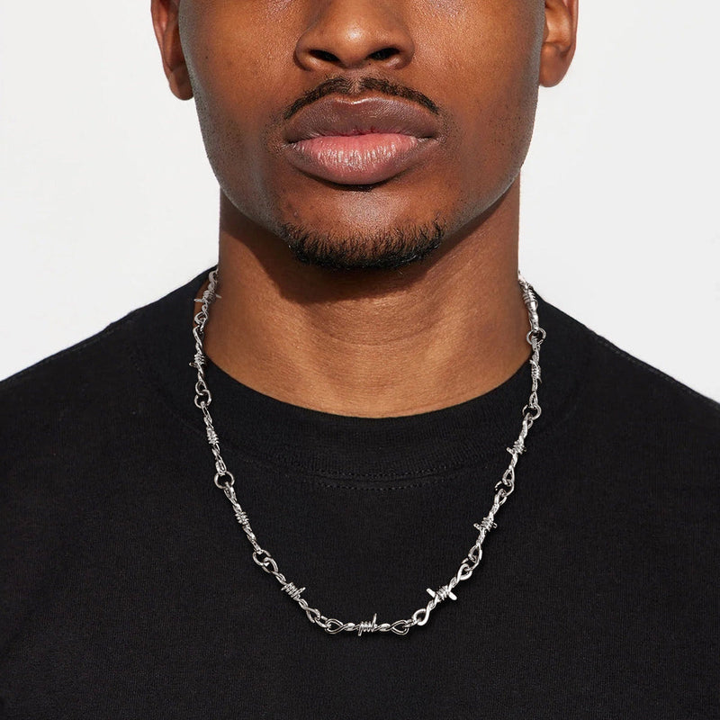 6mm Thorn Barbed Wire Chain Necklace