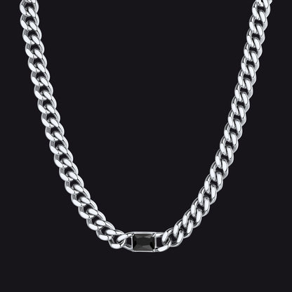 7mm Cuban Link Choker Necklace With Birthstone for