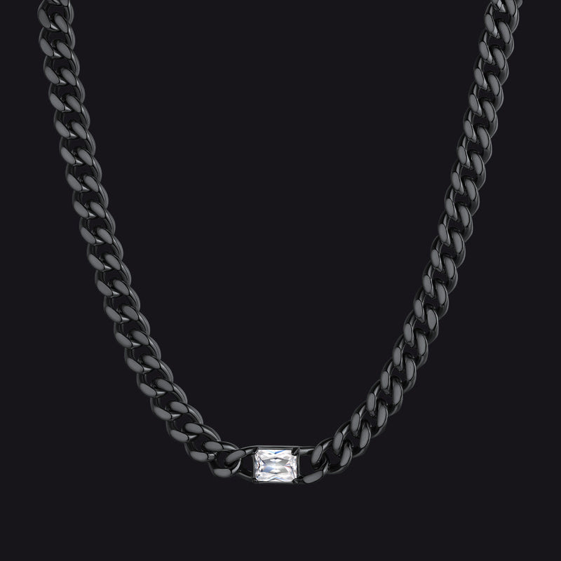 7mm Cuban Link Choker Necklace With Birthstone for