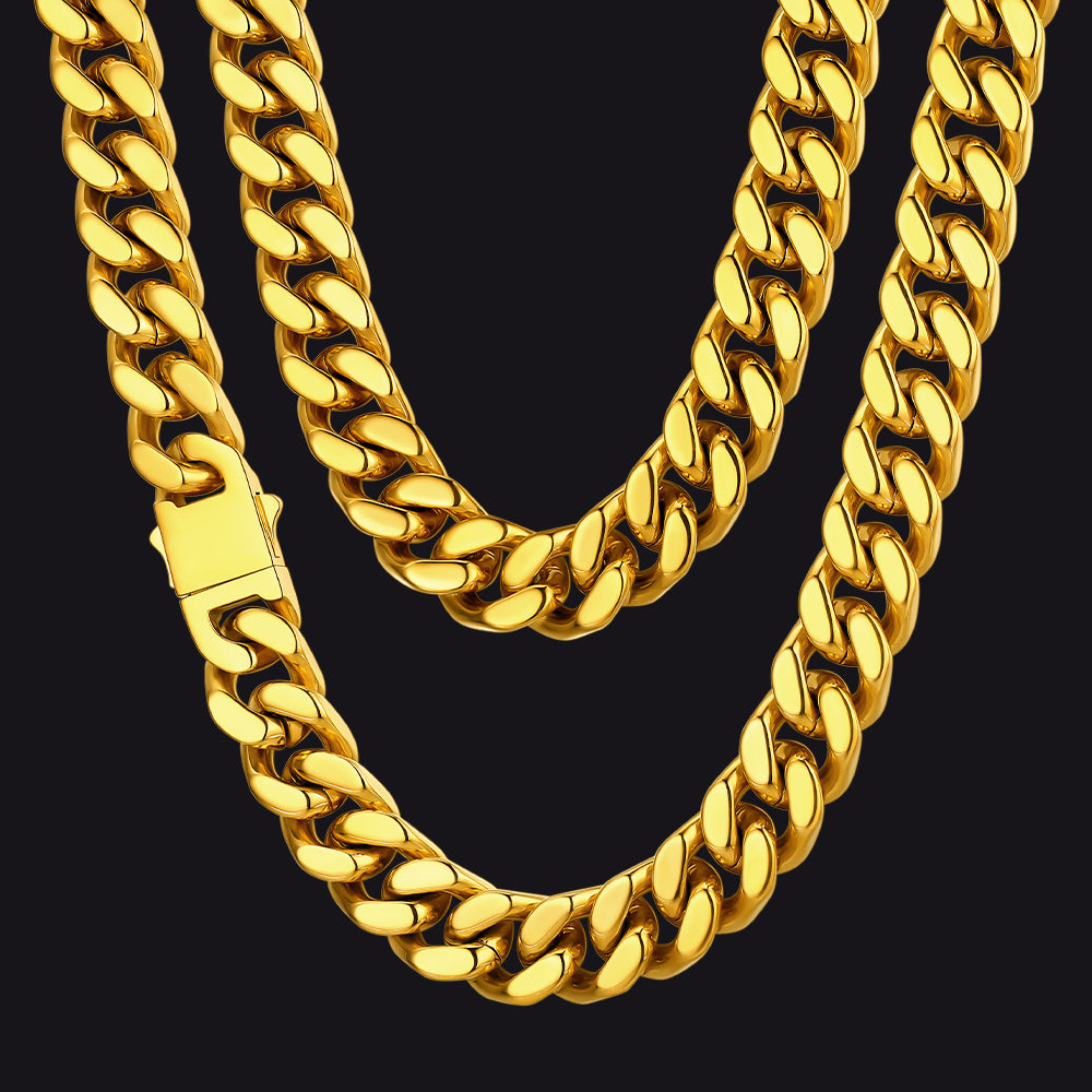 Miami Cuban Link Chain Necklace 5/7/9/12 Mm Chain for