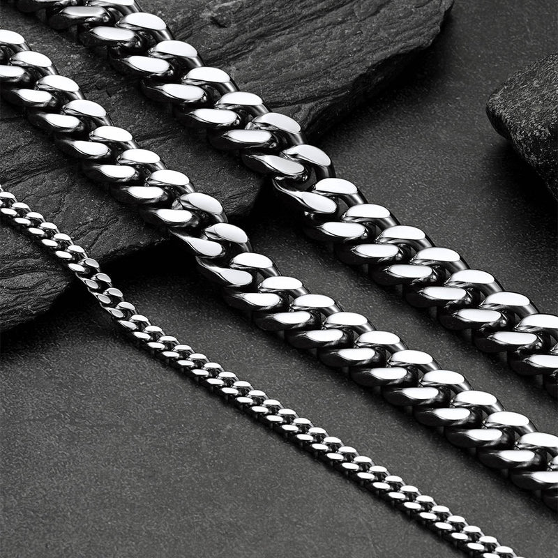 Chunky Cuban Link Chain Choker Necklace for , 5/12/14mm Width