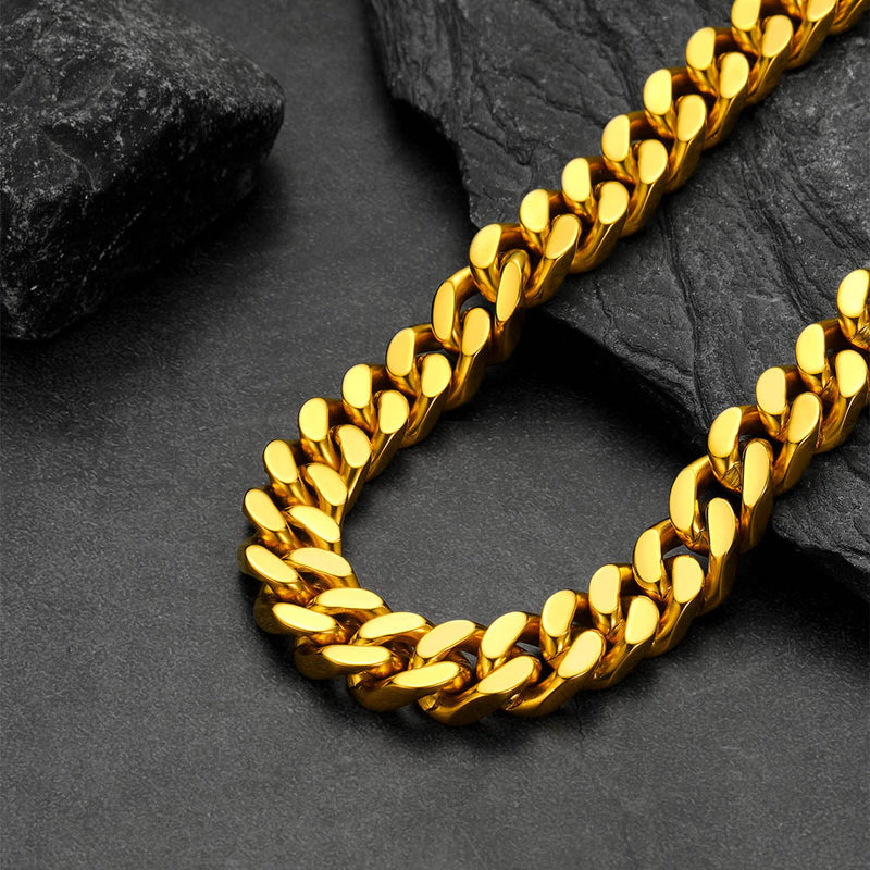 Chunky Cuban Link Chain Choker Necklace for , 5/12/14mm Width