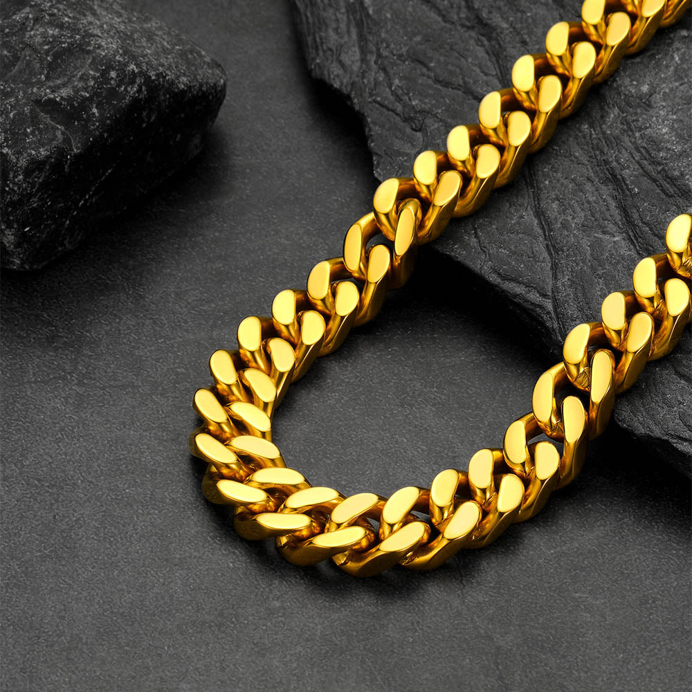 Chunky Cuban Link Chain Choker Necklace for , 5/12/14mm Width