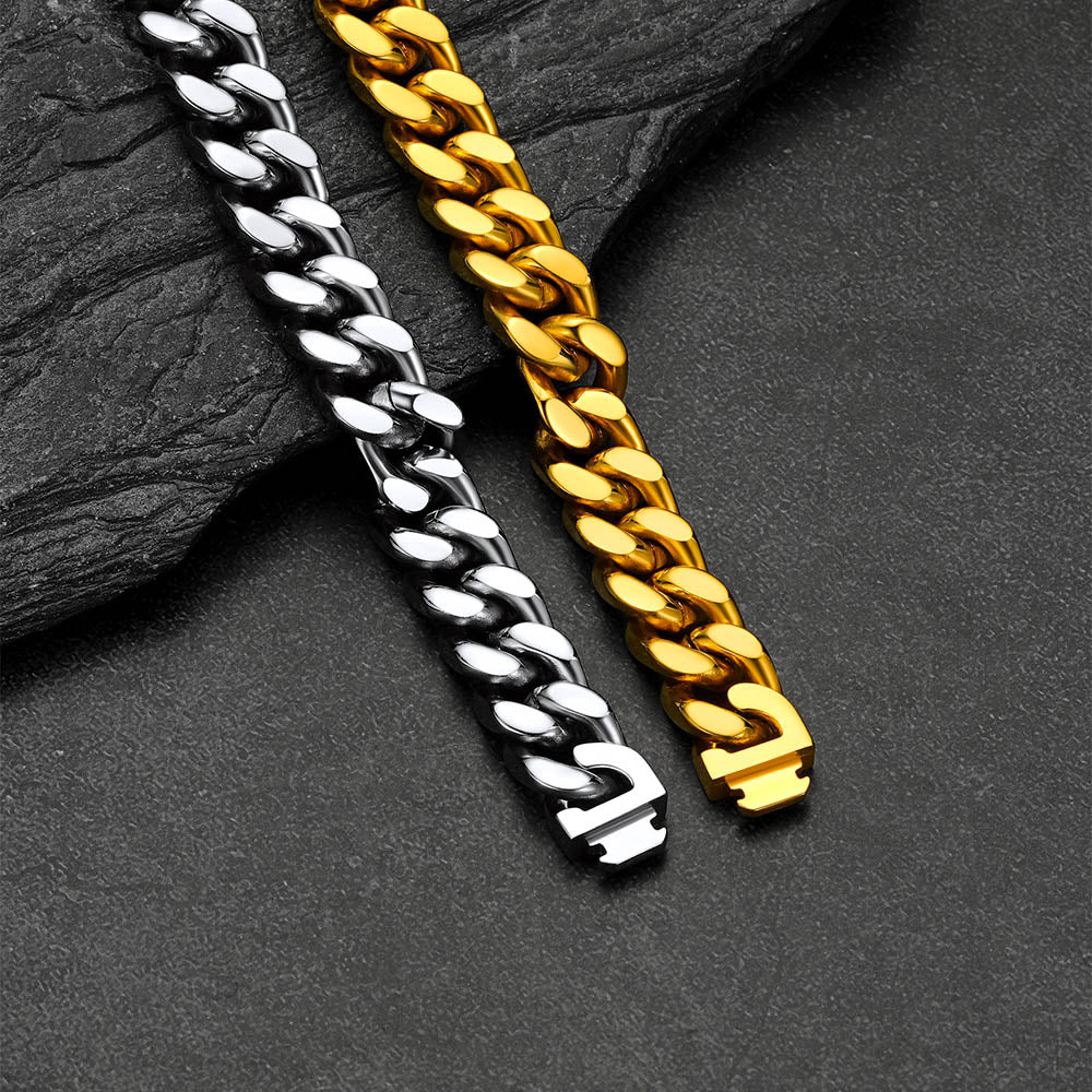 Chunky Cuban Link Chain Choker Necklace for , 5/12/14mm Width