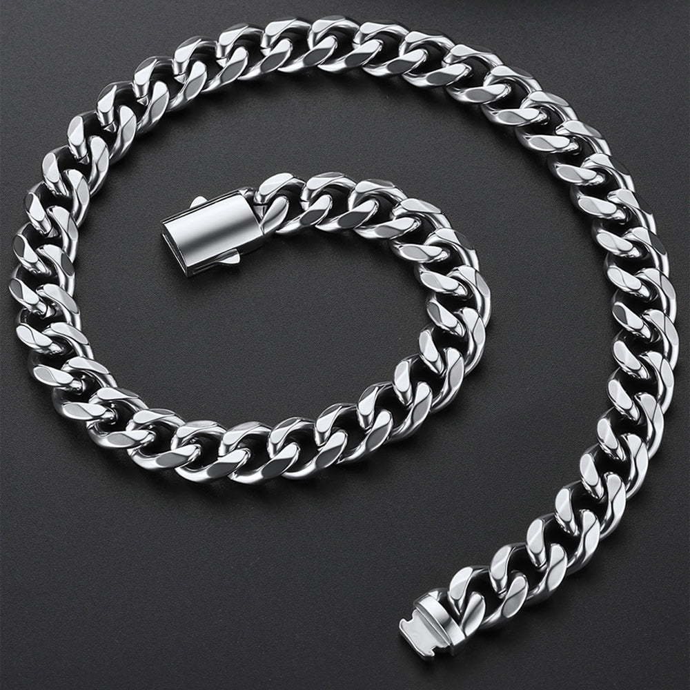 Engraved Cuban Link Chain Necklace for 6/9/12mm Width