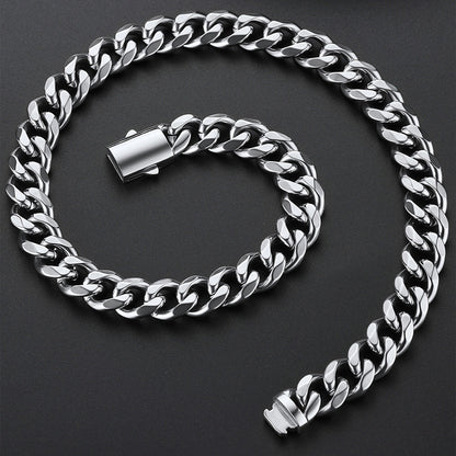 Engraved Cuban Chain & Bracelet Jewelry Set for , 7/9/12mm