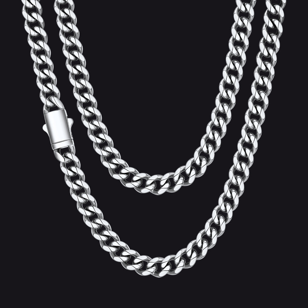Engraved Cuban Link Chain Necklace for 6/9/12mm Width