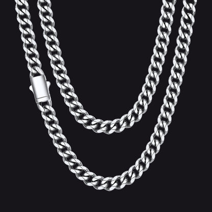 Engraved Cuban Link Chain Necklace for 6/9/12mm Width