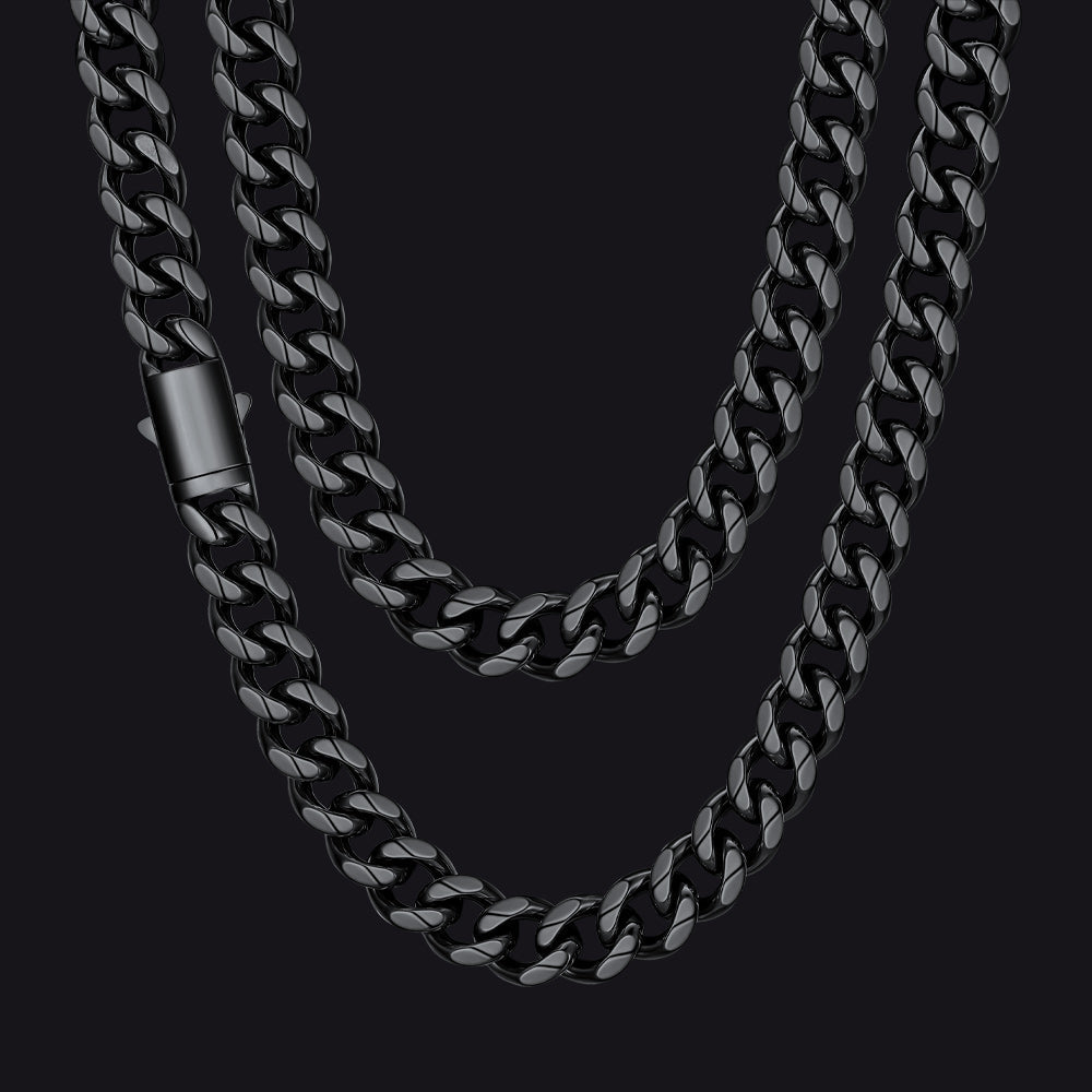 Engraved Cuban Link Chain Necklace for 6/9/12mm Width