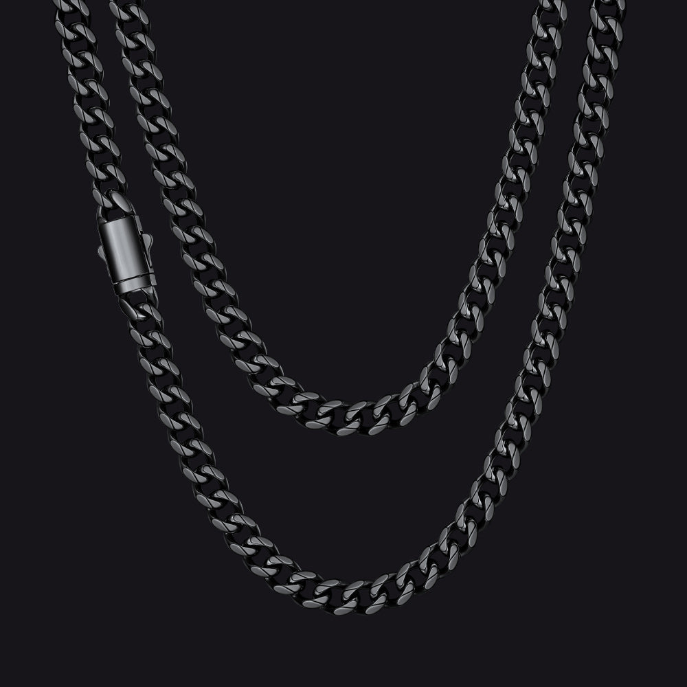 Engraved Cuban Link Chain Necklace for 6/9/12mm Width