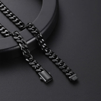 Engraved Cuban Link Chain Necklace for 6/9/12mm Width