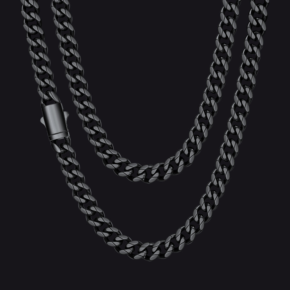 Engraved Cuban Link Chain Necklace for 6/9/12mm Width