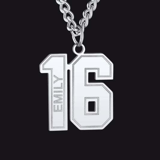 Custom Sports Jersey Number Necklace for Sport Fans, Gift for