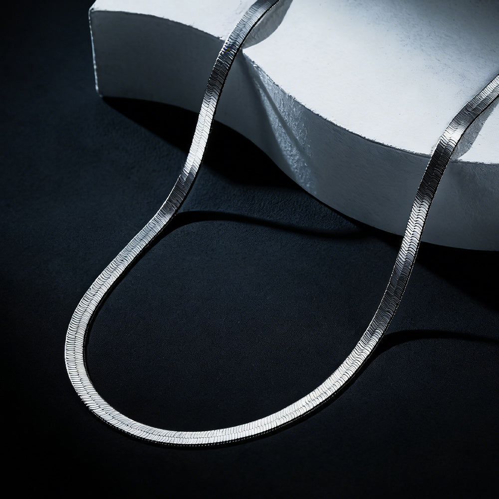 Sterling Silver 3mm Snake Chain Chokcer Necklace for