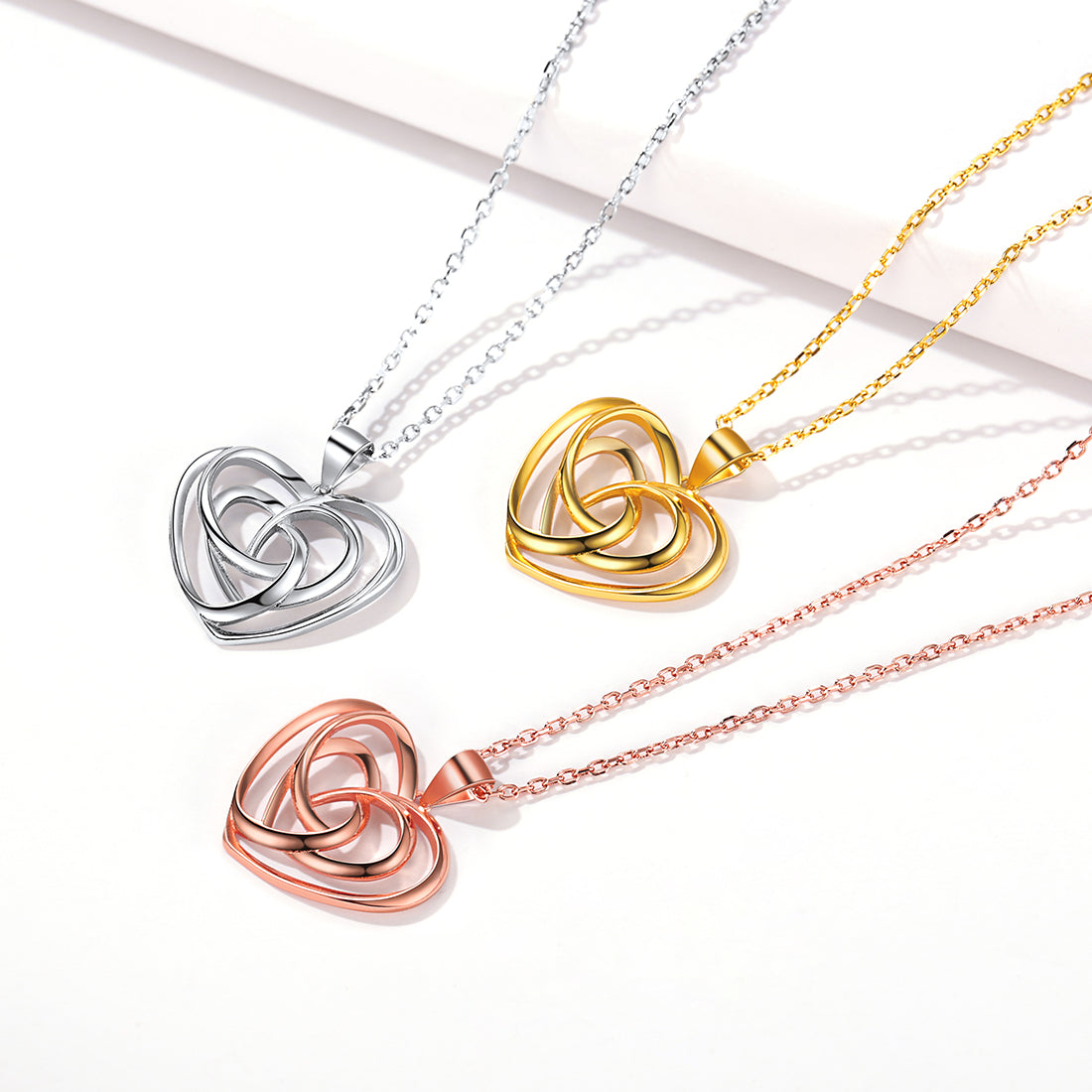 Sterling Silver Heart Celtic Knot Pendant Necklace for