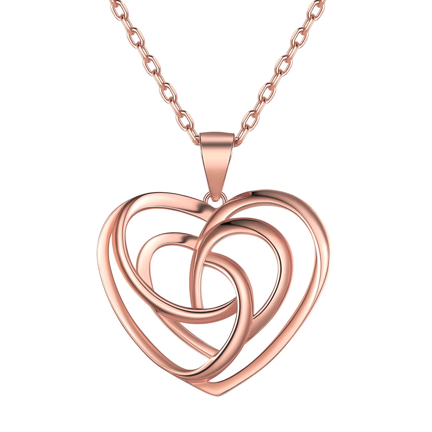 Sterling Silver Heart Celtic Knot Pendant Necklace for