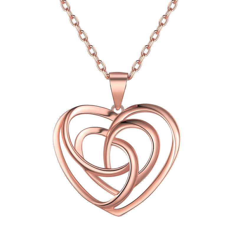 Sterling Silver Heart Celtic Knot Pendant Necklace for