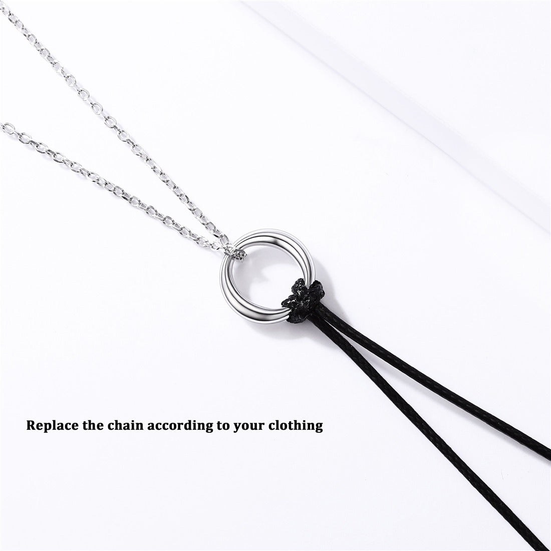 Flash 925 Sterling Silver Circle Necklace for