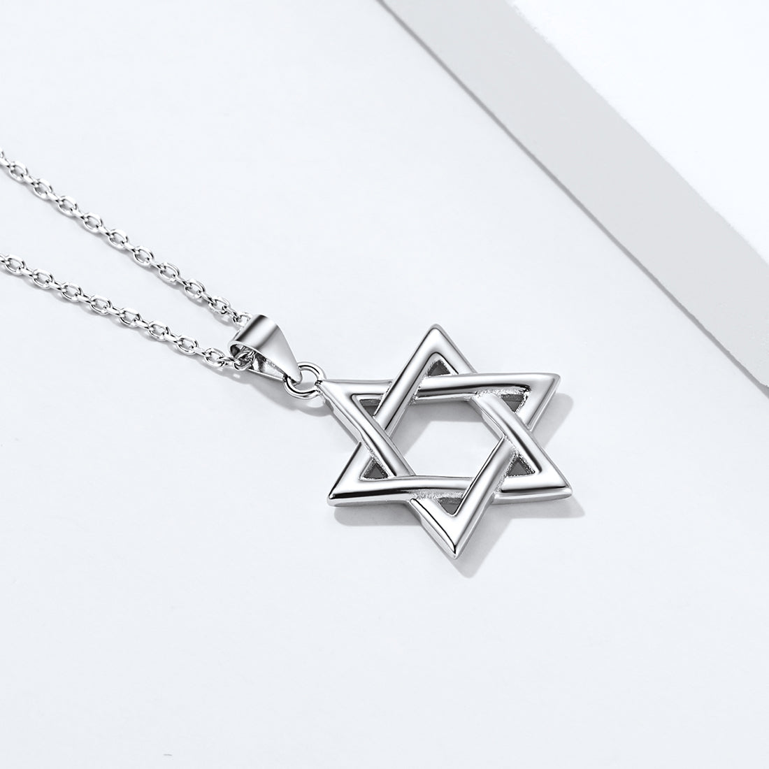 Sterling Silver Star of David Pendant Necklace for