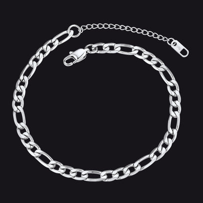 6mm Figaro Chain Anklet Bracelet for