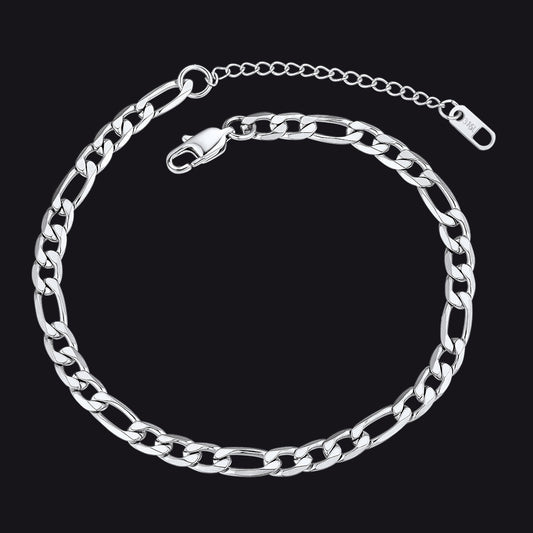 6mm Figaro Chain Anklet Bracelet for