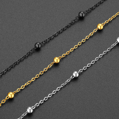 Stainless Steel Cable Chain Bobble Ankle Bracelet for Mom