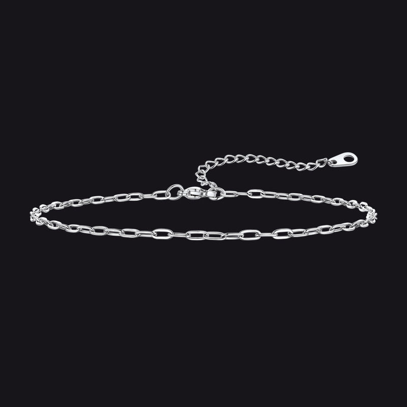 Paperclip Chain Anklet Bracelet for , 2/3/6mm Width