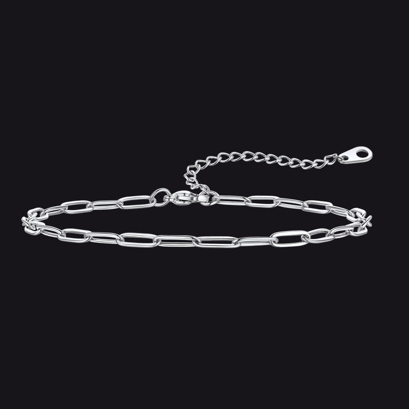 Paperclip Chain Anklet Bracelet for , 2/3/6mm Width