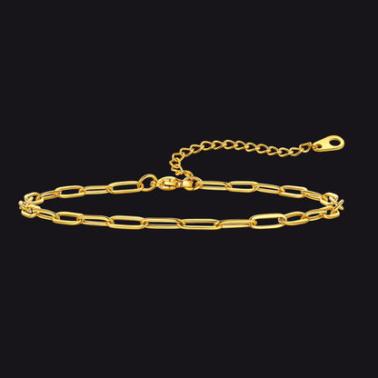 Paperclip Chain Anklet Bracelet for , 2/3/6mm Width