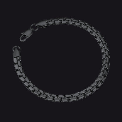 Flat Box Link Chain Bracelet for