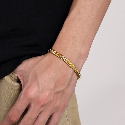 Flat Box Link Chain Bracelet for