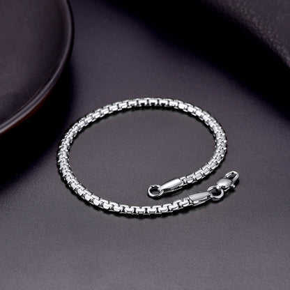 6mm Flat Box Link Chain & Bracelet Bundle Set for