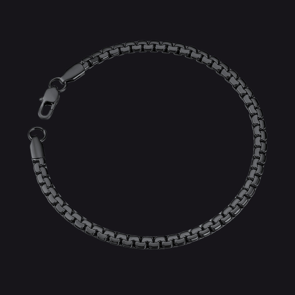 Flat Box Link Chain Bracelet for