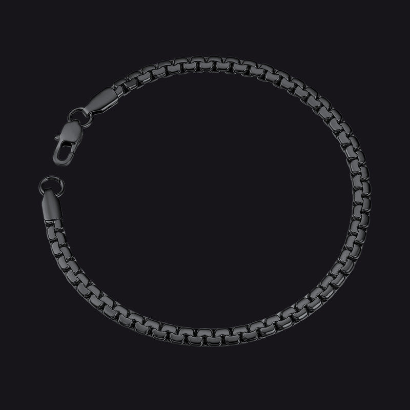 Flat Box Link Chain Bracelet for