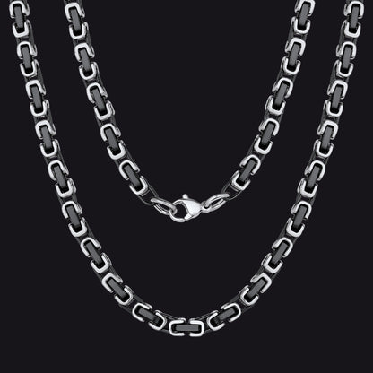 Stainless Steel Byzantine Chain Necklace for