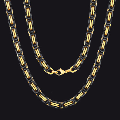 Stainless Steel Byzantine Chain Necklace for