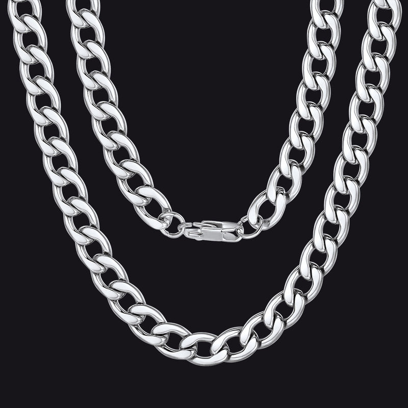 Sturdy Cuban Link Chain Necklace Lobster Clasp for