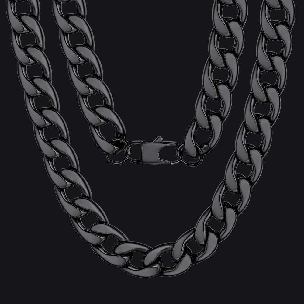 Sturdy Cuban Link Chain Necklace Lobster Clasp for